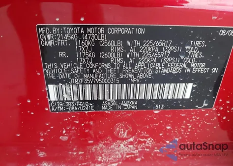 2009 Toyota Rav4 from USA, damaged, VIN JTMZF35V795000315